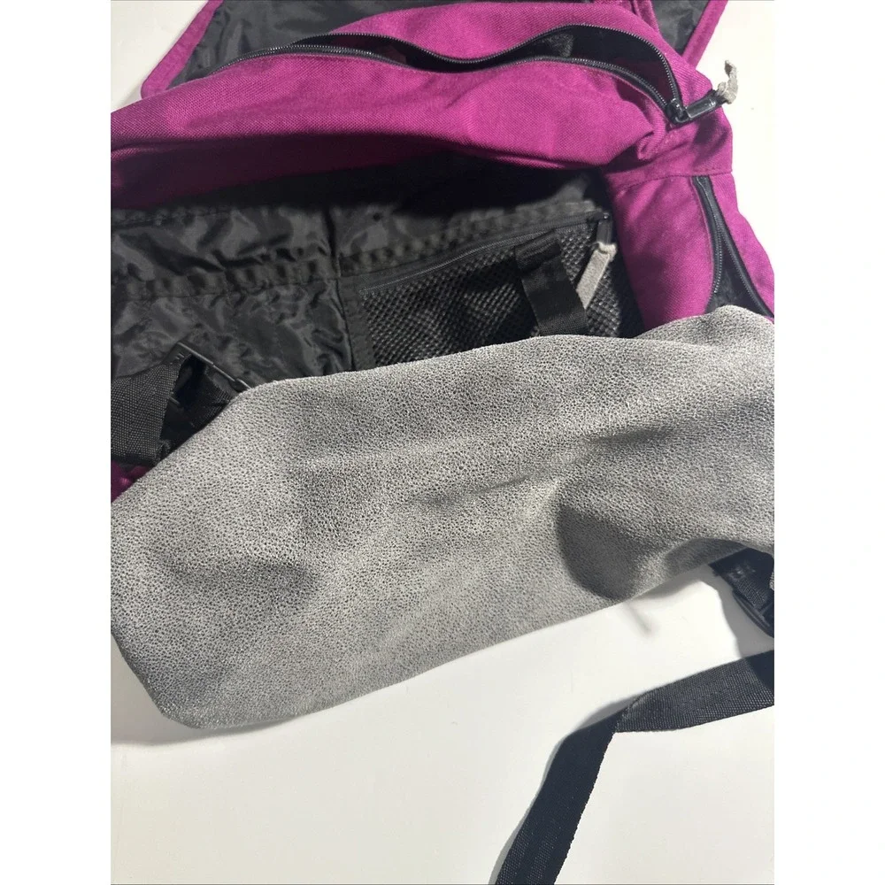 Vintage Eastpak Delegate Messenger Bag Suede/Leather Bottom USA Pink/purple